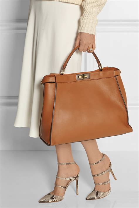 fendi peekaboo regular vs large|fendi large peekaboo tote.